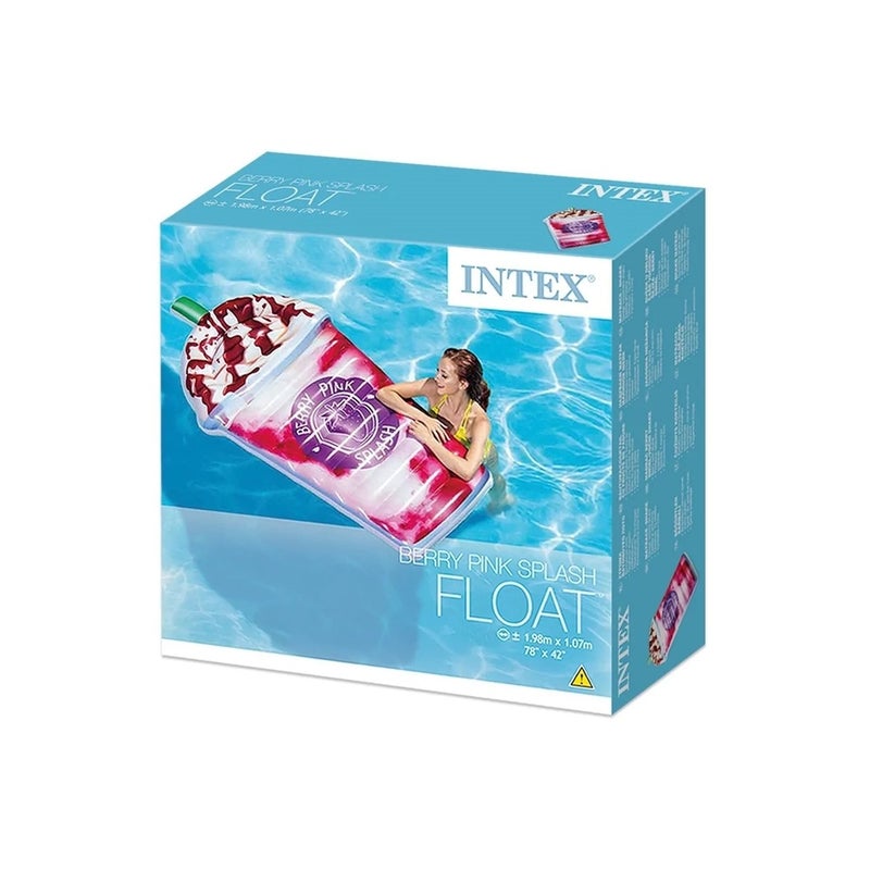 Intex - Inflatable Berry Pink Splash Milkshake Pool Float Lounger 198x107 cm - 58777EU - Image 5